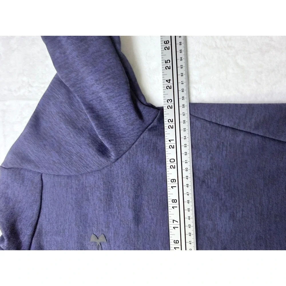 Under Armour Fleece Twist‎ Quarter-Zip Pullover Navy Blue Heathered Logo Size L